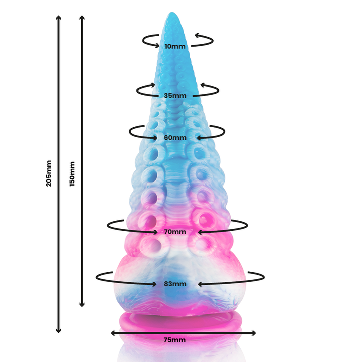 Phorcys Blue Tentacle Dildo Big Size — Blue silicone
