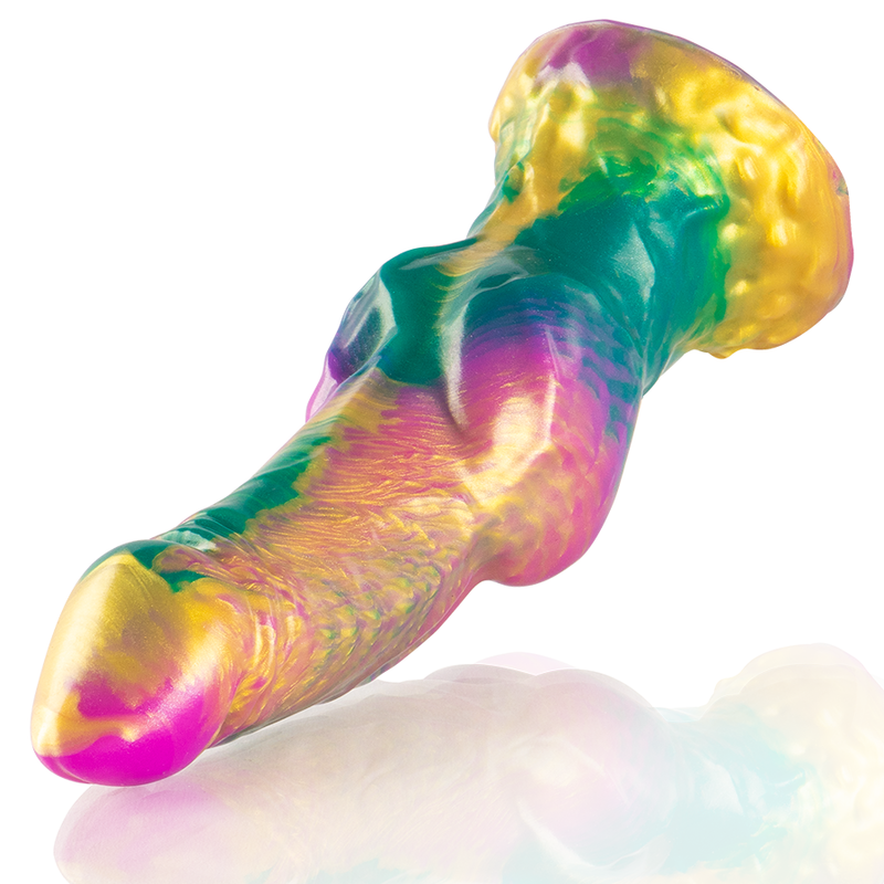 Iris Dildo With Rainbow Testicles Of Pleasure — Multicolor silicone