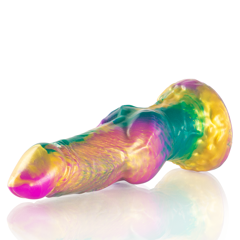 Iris Dildo With Rainbow Testicles Of Pleasure — Multicolor silicone