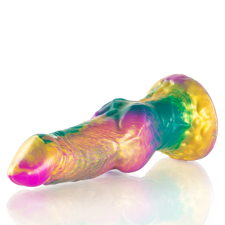 Iris Dildo With Rainbow Testicles Of Pleasure — Multicolor silicone