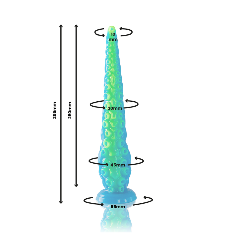 Epic - Scylla Fluorescent Thin Tentacle Dildo Small Size — Green