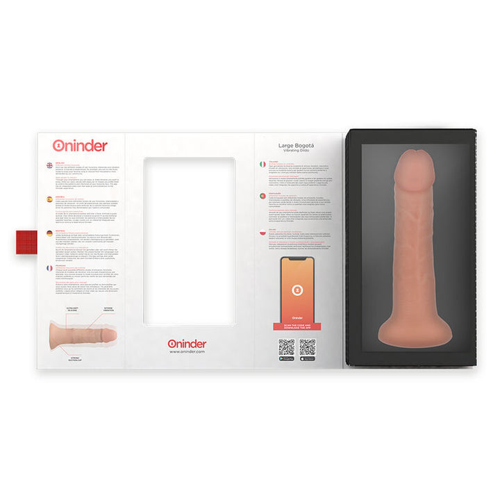 Oninder Large Bogotá Vibrator Dildo 9 Speeds Natural 22 CM — Skin