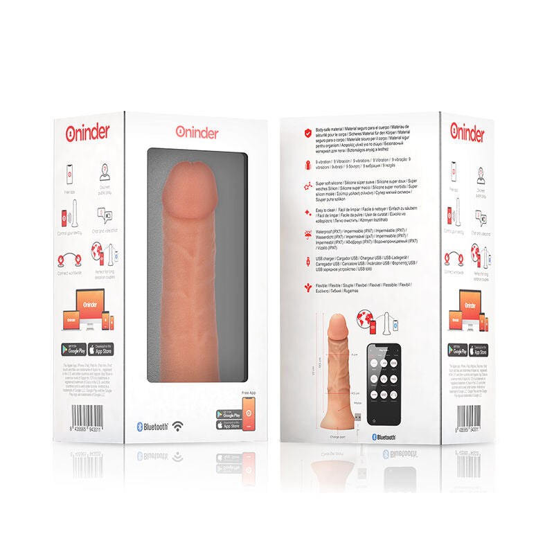 Oninder Large Bogotá Vibrator Dildo 9 Speeds Natural 22 CM — Skin