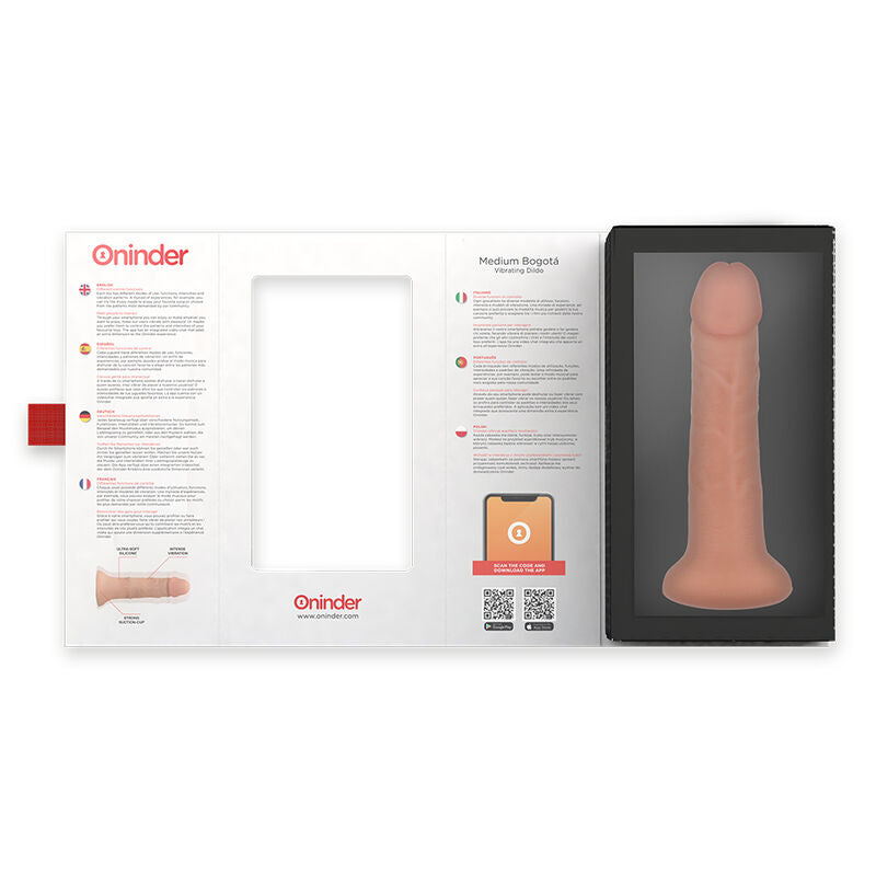 Oninder Medium Bogotá Vibrator Dildo 9 Speeds Natural 20 CM — Skin
