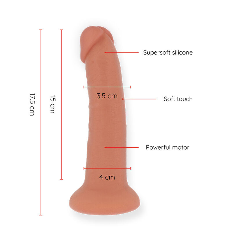 Oninder Small Bogotá Vibrator Dildo 9 Speeds Natural 17.5 CM — Skin