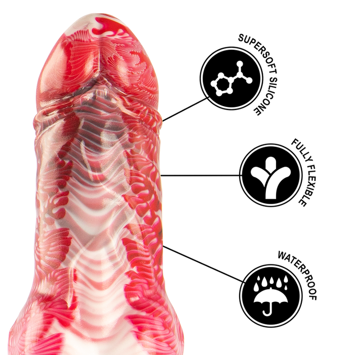 Helios Dildo With Testicles Heat And Ecstasy — Multicolor silicone