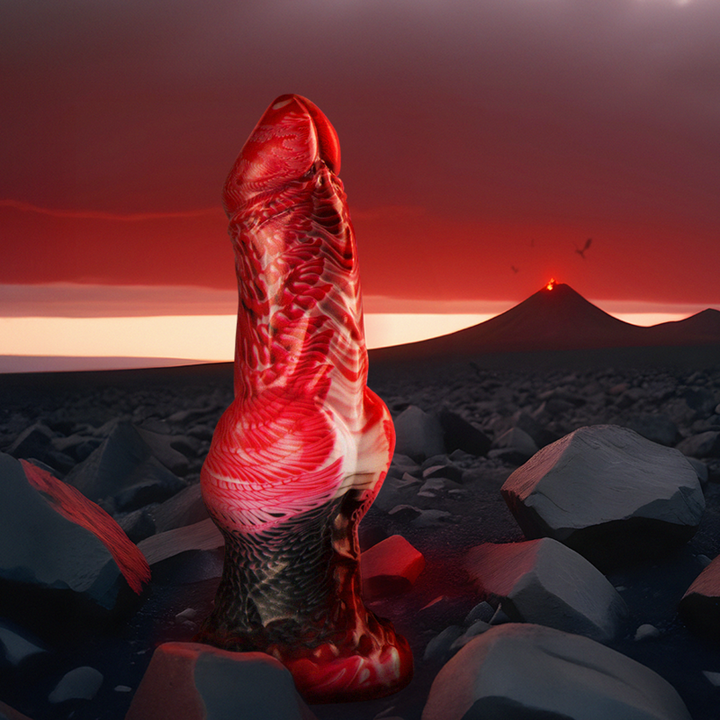 Helios Dildo With Testicles Heat And Ecstasy — Multicolor silicone