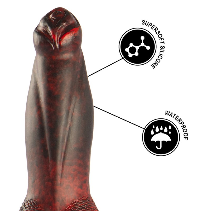 Epic - Prometheus Dildo Titan In Flames Rechargeable Remote — Red