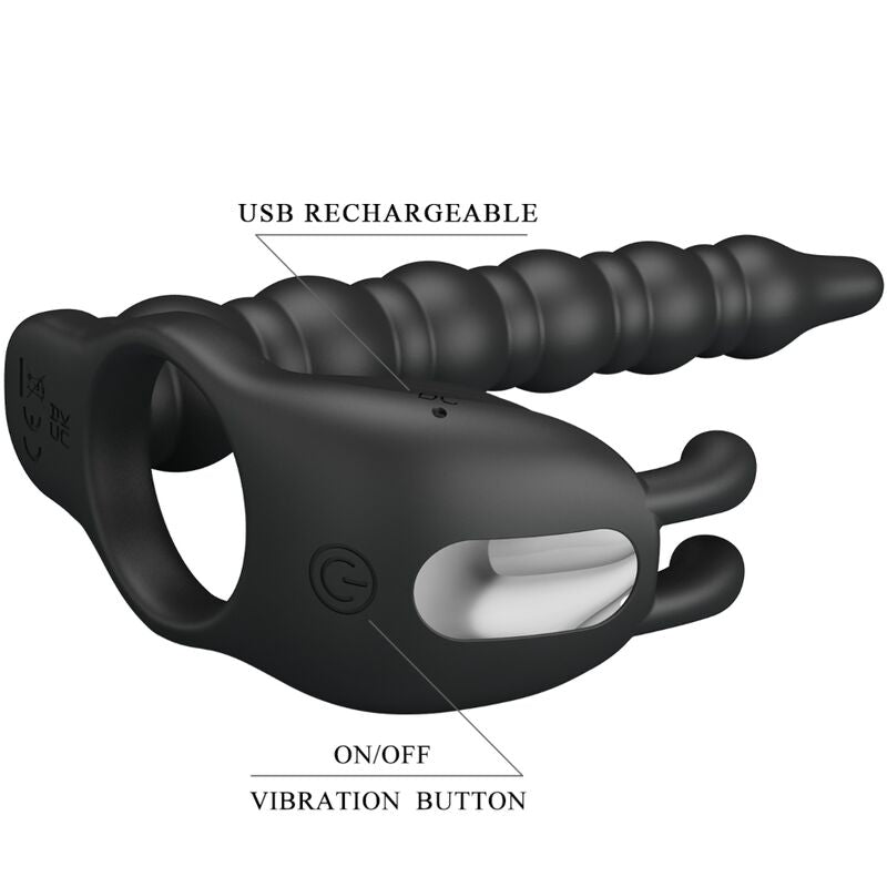 Pretty Love Blackney Penis - Ring With Black Vibrator Plug