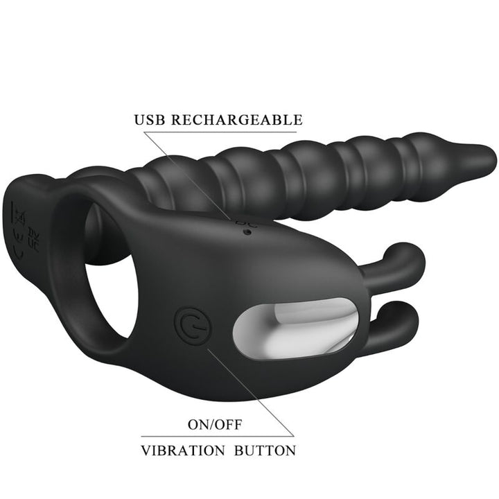 Pretty Love Blackney Penis - Ring With Black Vibrator Plug
