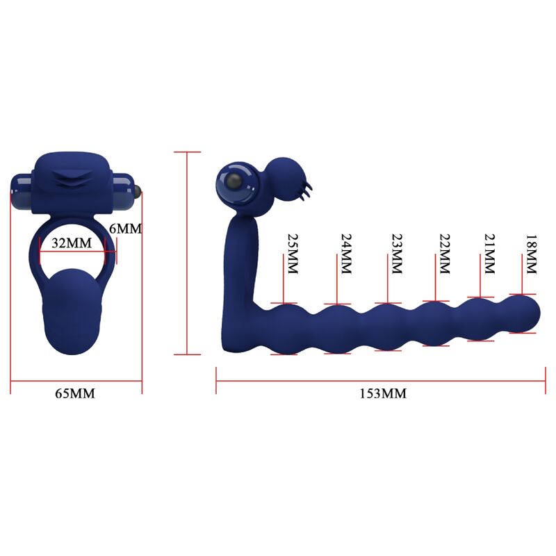 Pretty Love Ajmal - Vibrating Ring With Plug Blue