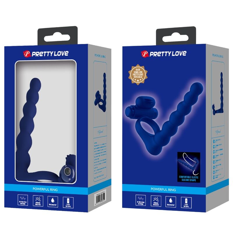 Pretty Love Ajmal - Vibrating Ring With Plug Blue