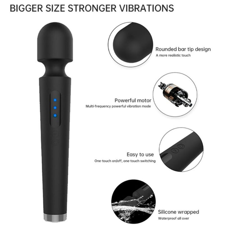 Armony X - Power Large Massager &amp; Vibrator 7 Vibrations Black