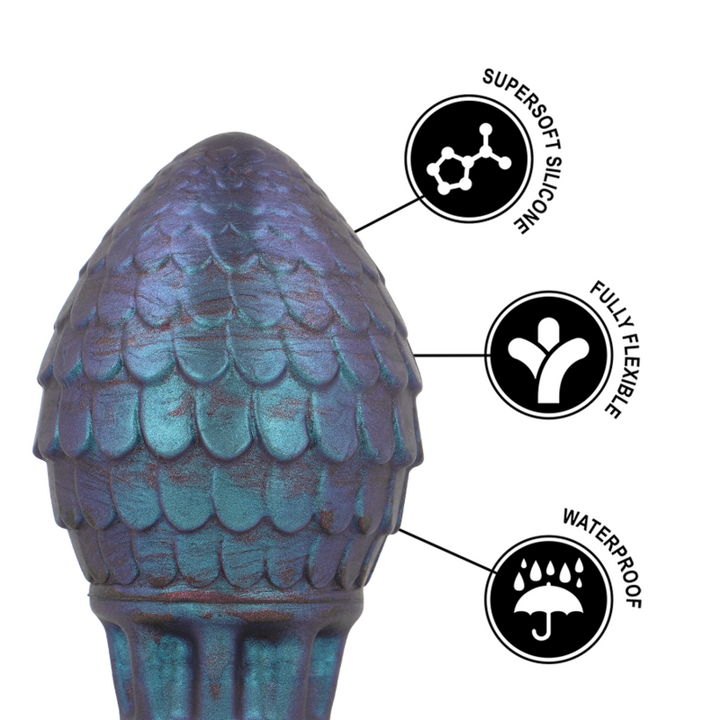 Vrakos Dragon Egg Anal Plug Size M — Blue silicone