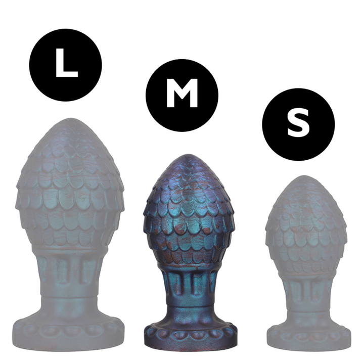 Vrakos Dragon Egg Anal Plug Size M — Blue silicone
