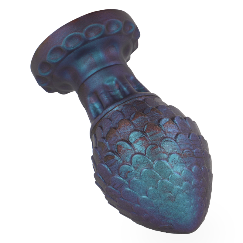 Vrakos Dragon Egg Anal Plug Size L — Blue silicone