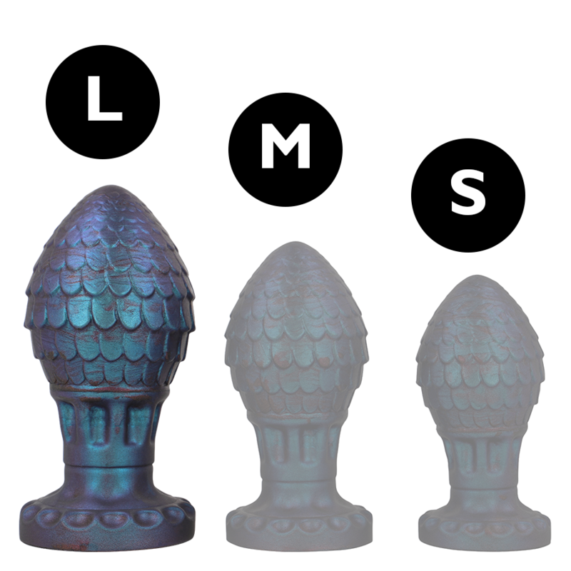 Vrakos Dragon Egg Anal Plug Size L — Blue silicone