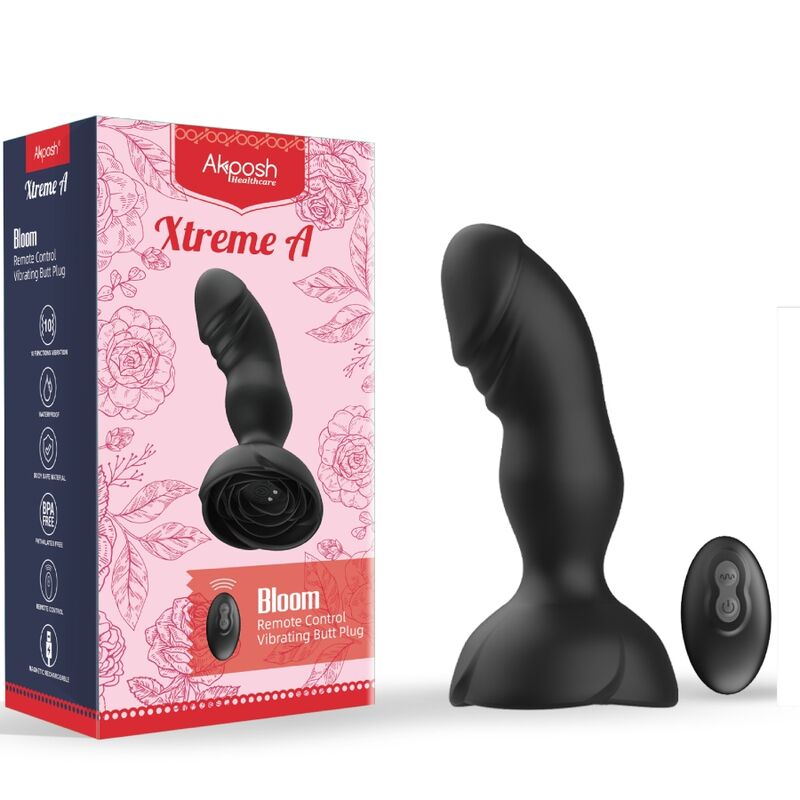 Armony Extreme A Bloom Rose Vibrator Anal Plug — Black