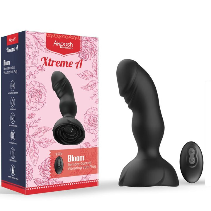 Armony Extreme A Bloom Rose Vibrator Anal Plug — Black