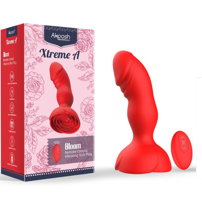 Armony Extreme A Bloom Rose Vibrator Anal Plug — Red