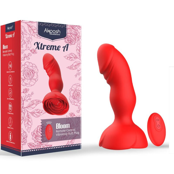 Armony Extreme A Bloom Rose Vibrator Anal Plug — Red