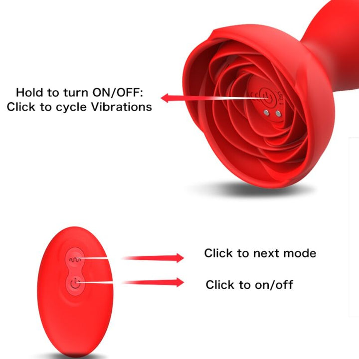 Armony Extreme A Bloom Rose Vibrator Anal Plug — Red