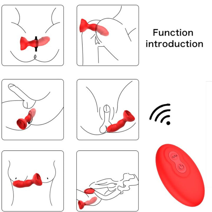 Armony Extreme A Bloom Rose Vibrator Anal Plug — Red