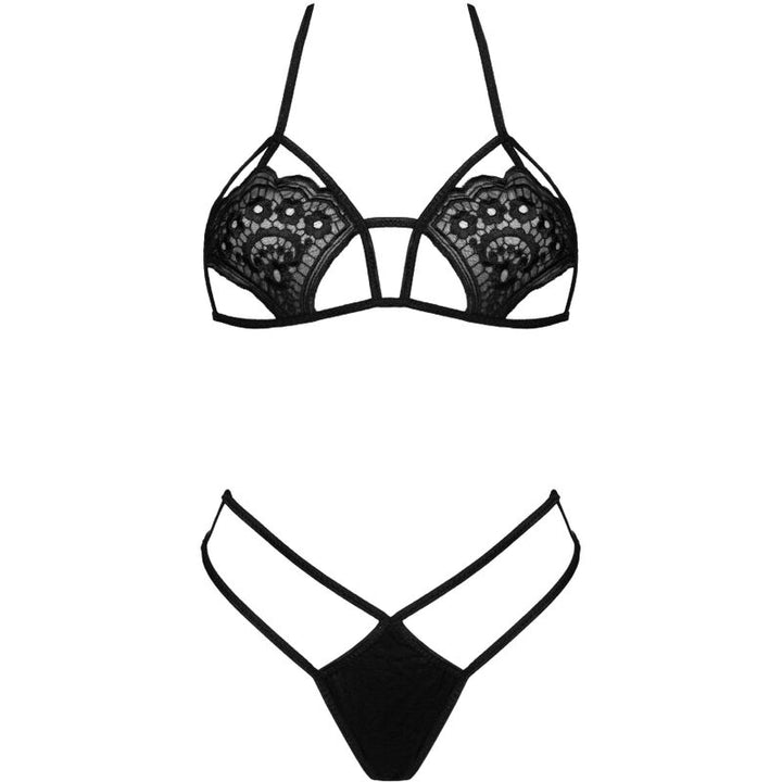 LIVCO CORSETTI FASHION - JIMENA LC 20216 BRA + THONG BLACK ONE SIZE