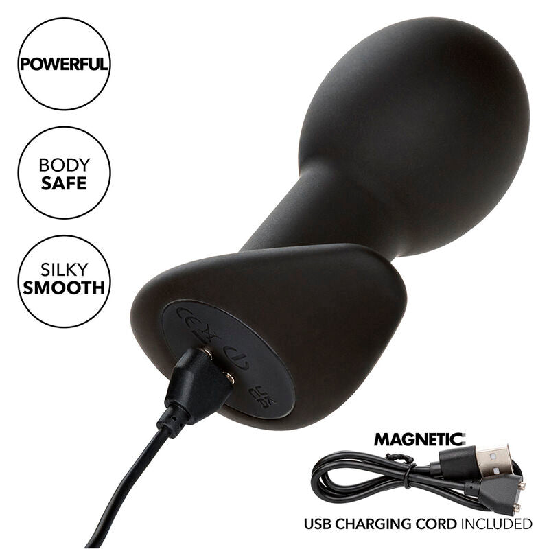 Rock Bottom Anal Plug 10 Vibrations Silicone — Black