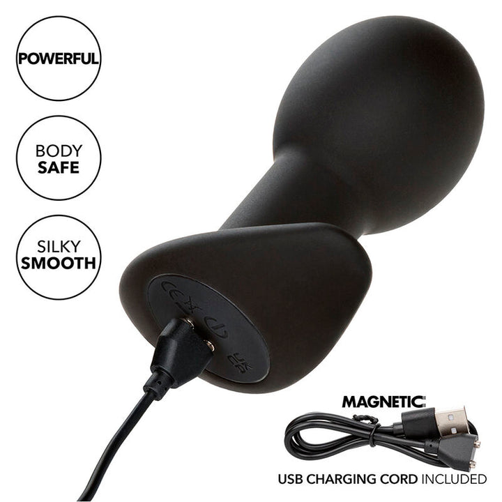 Rock Bottom Anal Plug 10 Vibrations Silicone — Black