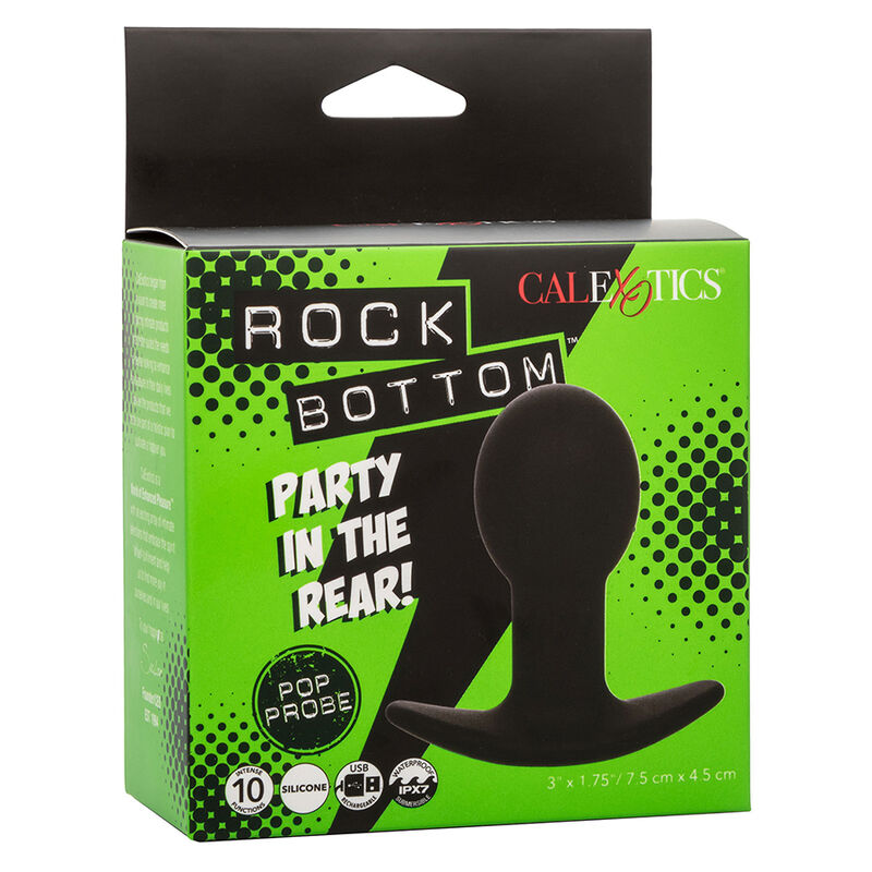 Rock Bottom Anal Plug 10 Vibrations Silicone — Black