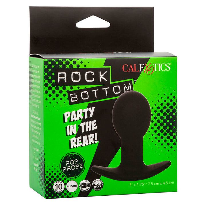 Rock Bottom Anal Plug 10 Vibrations Silicone — Black