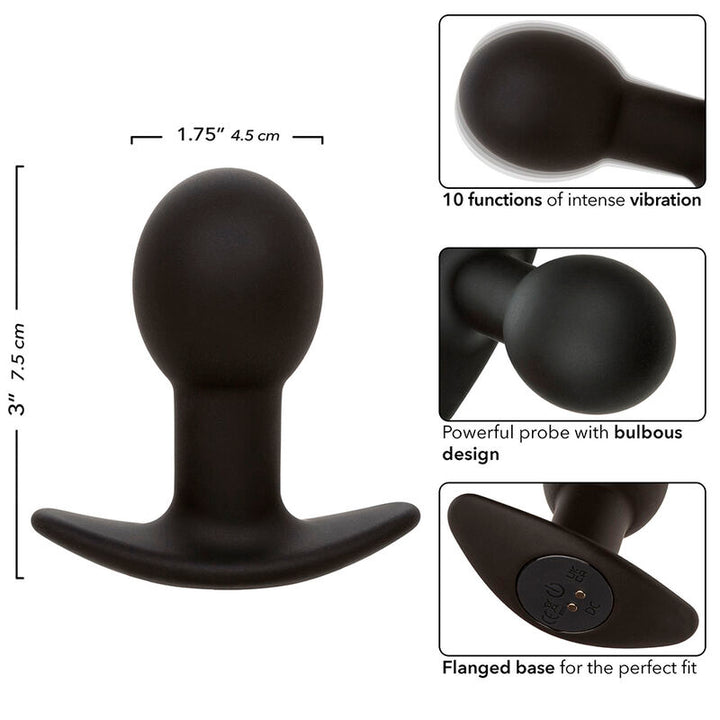 Rock Bottom Anal Plug 10 Vibrations Silicone — Black