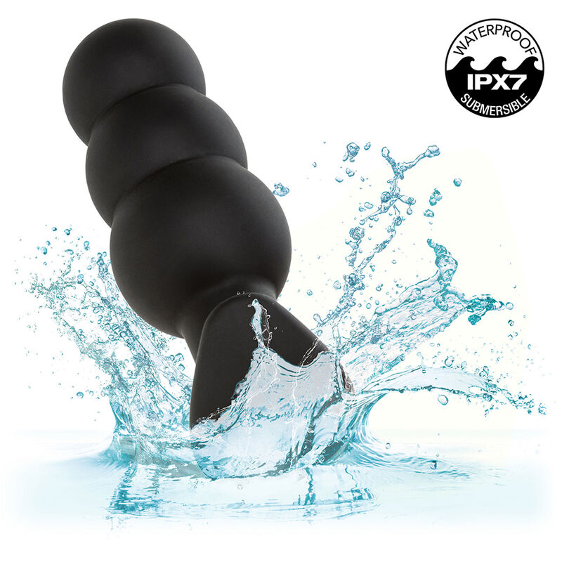 Rock Bottom Beaded Anal Plug 10 Vibrations — Black