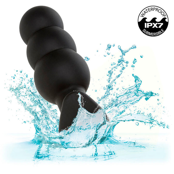 Rock Bottom Beaded Anal Plug 10 Vibrations — Black