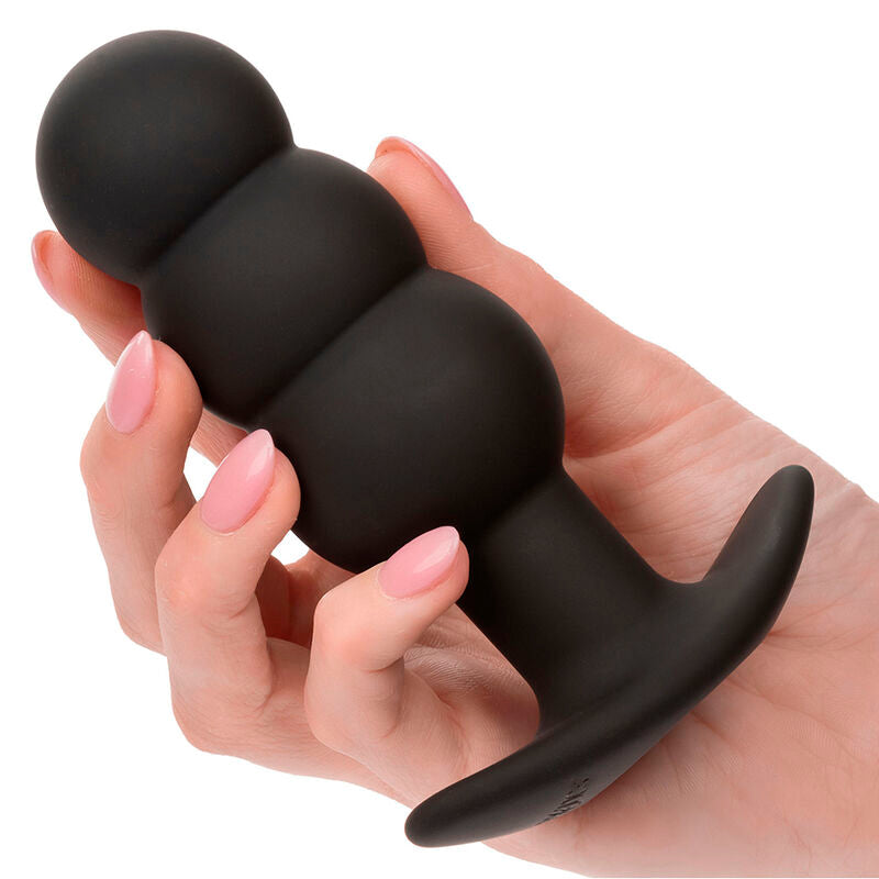 Rock Bottom Beaded Anal Plug 10 Vibrations — Black
