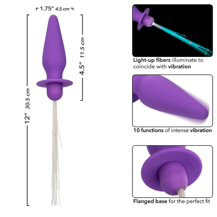 Southern Lights Light Up Anal Plug 10 Vibrations — Purple