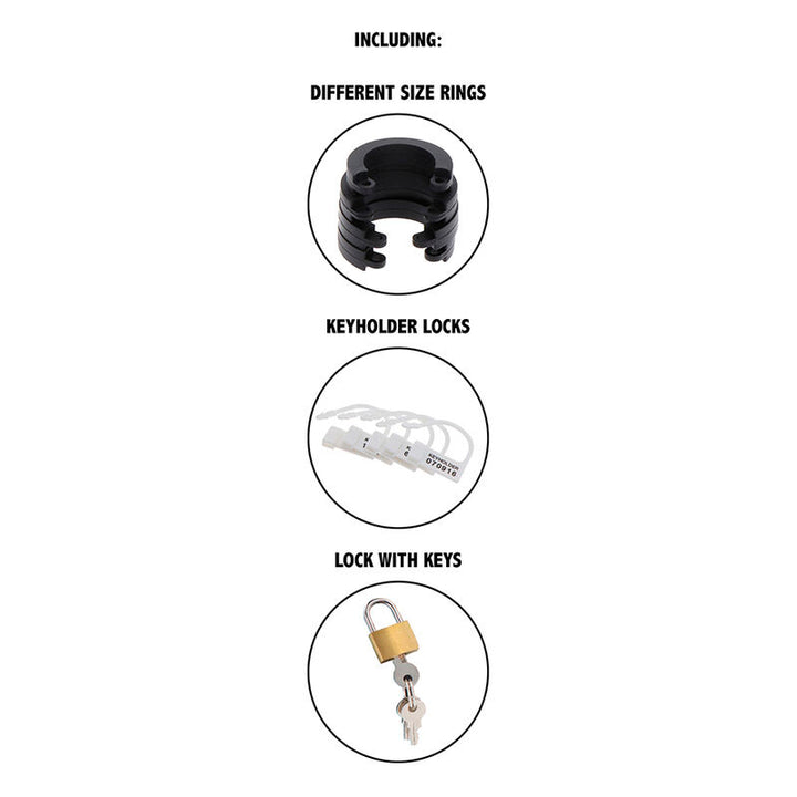 HIDDEN DESIRE - EXTREME CHASTITY COCK CAGE SILICONE SIZE L BLACK