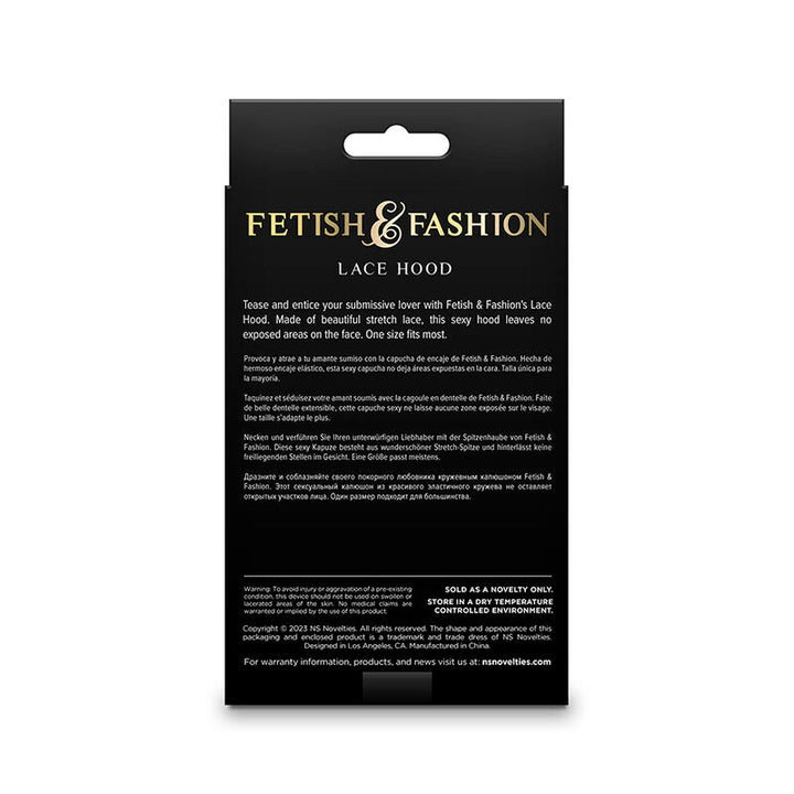 Ns Novelties - Fetish &amp; Fashion Lace Hood Black
