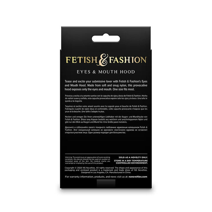 Ns Novelties - Fetish &amp; Fashion Eyes And Mouth Hood Nylon
