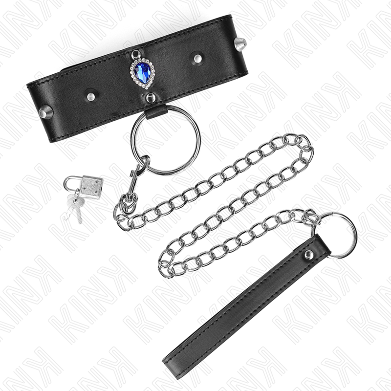 Kink Necklace 65 CM - With Strap With Blue Diamonds Adjustable