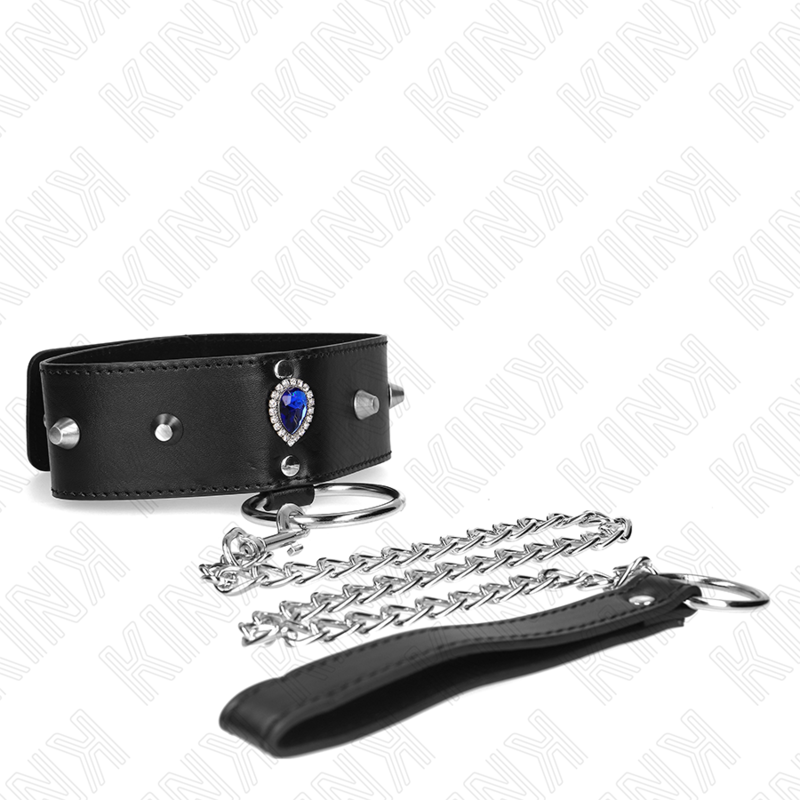 Kink Necklace 65 CM - With Strap With Blue Diamonds Adjustable
