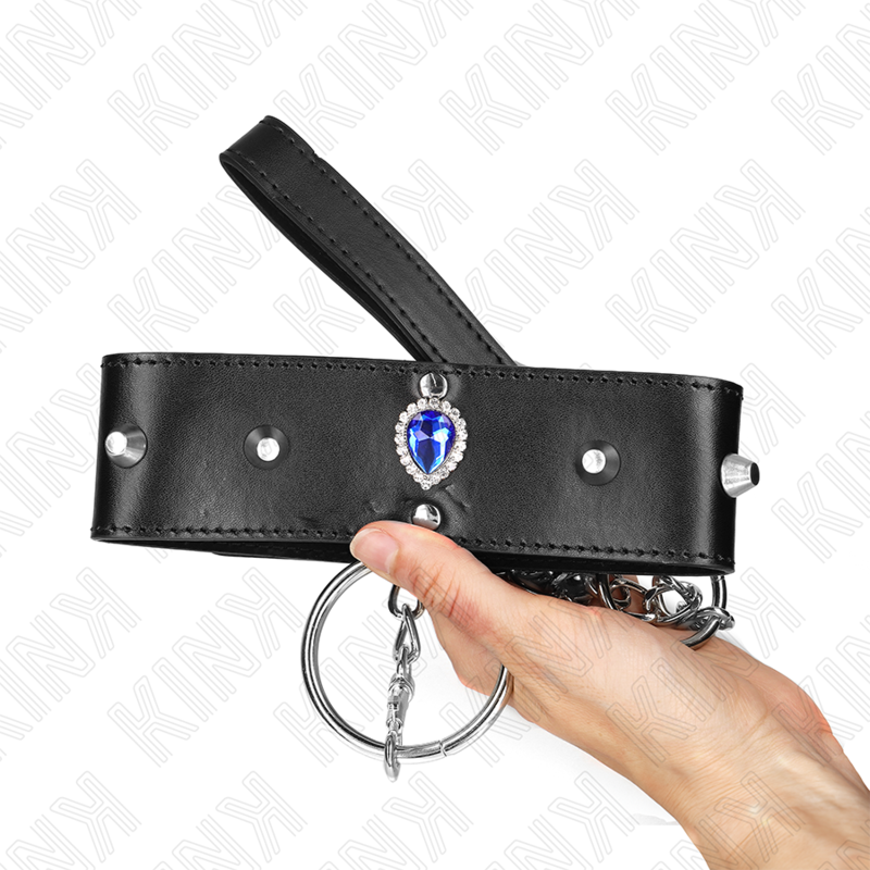 Kink Necklace 65 CM - With Strap With Blue Diamonds Adjustable