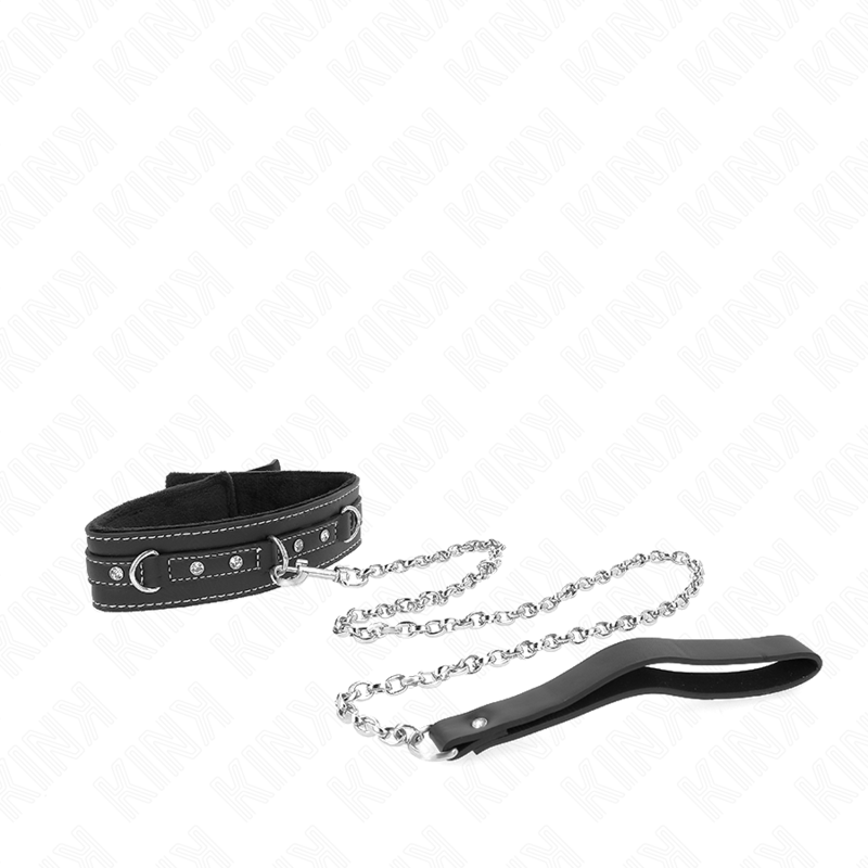 Kink PVC Leather Necklace - With Belt 105 CM Rhinestone Rivet