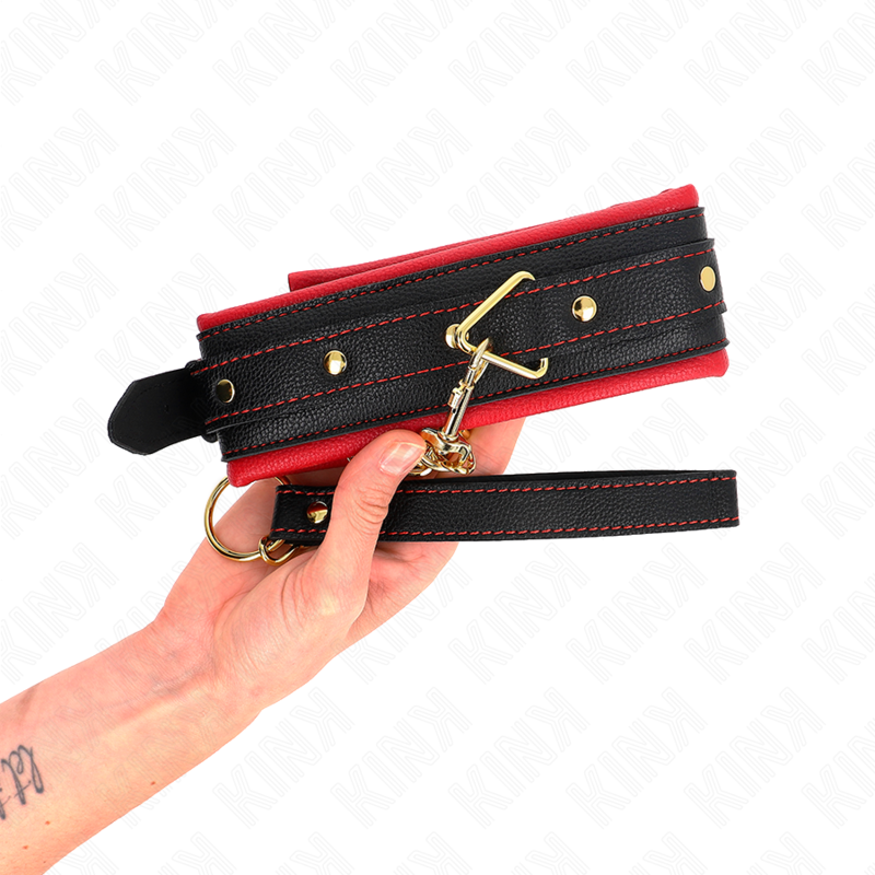 Kink Collar With Plain - Fabric Leash Adjustable 33-48 CM X