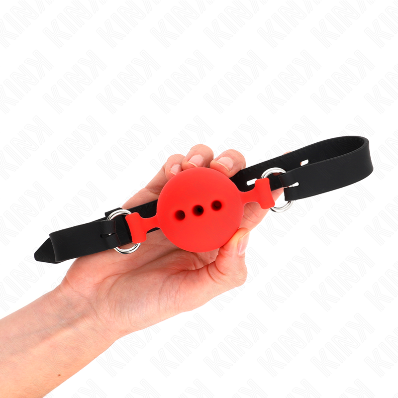 Kink Full Silicone Gag - 55 X 2 CM With 5 CM Ball Size L Red