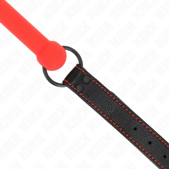 KINK - BONE GAG WITH LEATHERETTE STRAP RED ADJUSTABLE 41-57 CM