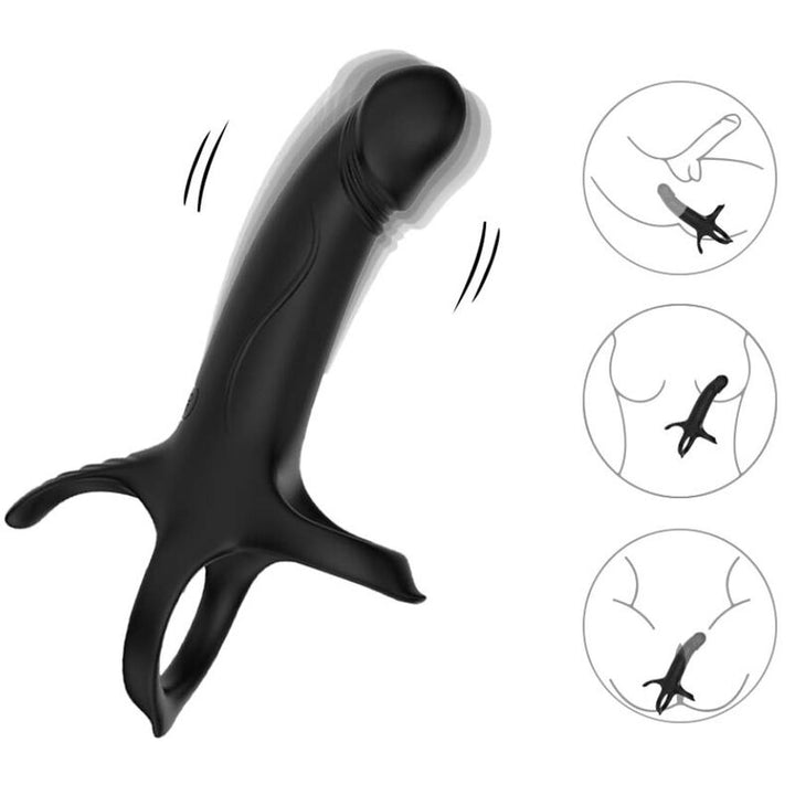 Armony Dildo With - Ring &amp; Vibrator Black