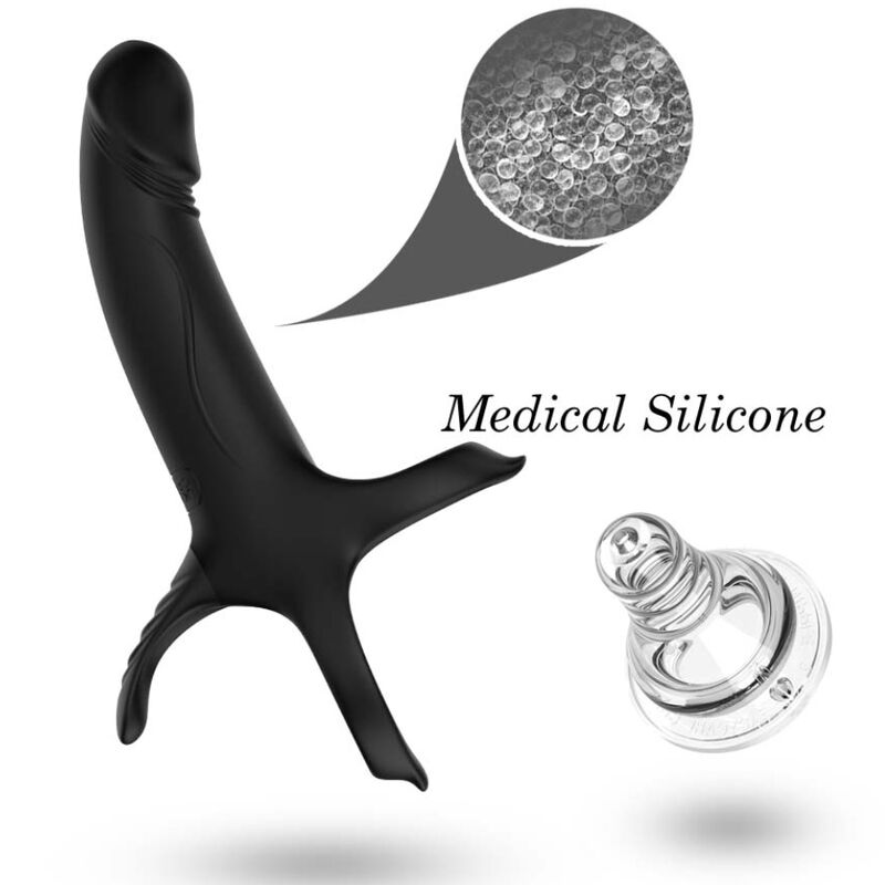 Armony Dildo With - Ring &amp; Vibrator Black