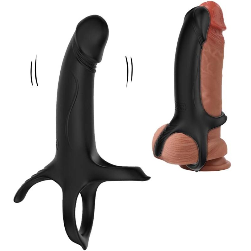 Armony Dildo With - Ring &amp; Vibrator Black